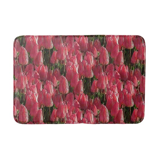 Pink Tulips Floral Badematte (Vorderseite)