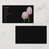 Pink Tulips Floral Business Card Visitenkarte (Vorne/Hinten)