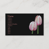 Pink Tulips Floral Business Card Visitenkarte (Vorderseite)