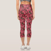 Pink Tulips Floral Capri Leggings (Rückseite)