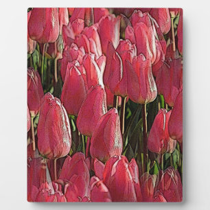 Pink Tulips Floral Fotoplatte
