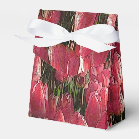 Pink Tulips Floral Geschenkschachtel (Vorderseite)