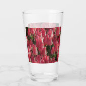 Pink Tulips Floral Glas (Rückseite)