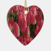 Pink Tulips Floral Keramik Ornament (Rechts)