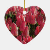 Pink Tulips Floral Keramik Ornament (Hinten)
