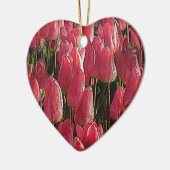 Pink Tulips Floral Keramik Ornament (Links)