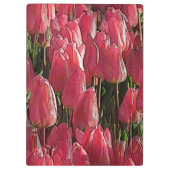 Pink Tulips Floral Klemmbrett (Rückseite)