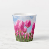 Pink Tulips Floral Mug – Nature Lover Gift Milchtasse (Vorderseite)