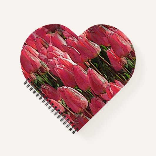 Pink Tulips Floral Notizblock (Vorderseite)