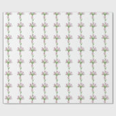 Pink Tulips Floral Wasserfarbe Geschenkpapier (Flach)