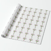 Pink Tulips Floral Wasserfarbe Geschenkpapier (Ungerollt)
