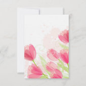 Pink Tulips Floral Wedding RSVP Karte (Rückseite)