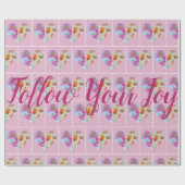 Pink Tulips florale Aquarellpapier Geschenkpapier (Flach)