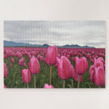 Pink Tulips Flowers Jigsaw Puzzle