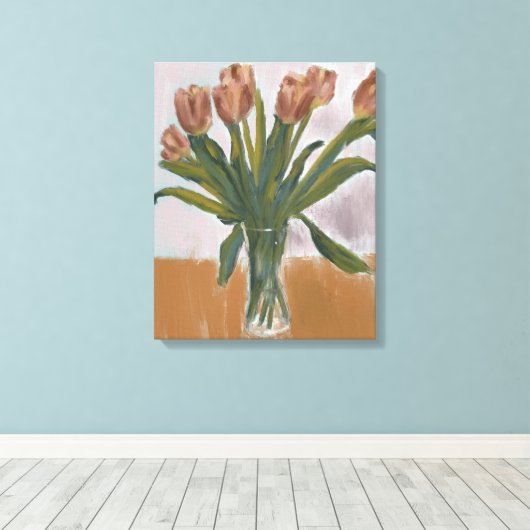 Pink Tulips Gemälde auf Leinwand (Insitu (Holzboden))