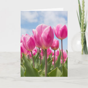 PINK TULIPS GLÜCKLICH BIRTHDAY CARD KARTE