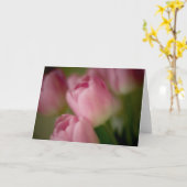 Pink Tulips - Grußkarte Karte (Gelbe Blume)