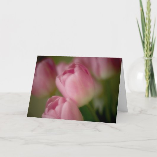 Pink Tulips - Grußkarte Karte (Vorderseite)