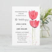 Pink Tulips Hochzeit der Flora Einladung (Stehend Vorderseite)