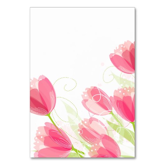 Pink Tulips Hochzeit Tischnummer (Rückseite)