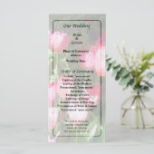 Pink Tulips in Garden Wedding Programm (Stehend Vorderseite)