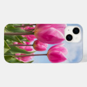 Pink Tulips iPhone Case – Floral Nature Aesthetic (Rückseite (Horizontal))