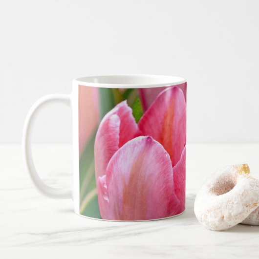 Pink Tulips Kaffeetasse (Mit Donut)