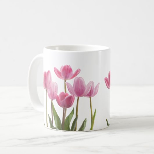 Pink Tulips Kaffeetasse (Vorderseite Links)