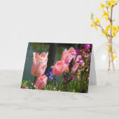 Pink Tulips Karte (Gelbe Blume)