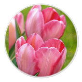 Pink Tulips Keramikknauf (Vorderseite)