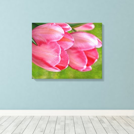 Pink Tulips Leinwanddruck (Insitu (Holzboden))