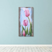 Pink Tulips Leinwanddruck (Insitu (Holzboden))