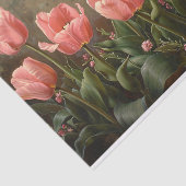Pink Tulips Malerei botanische Dekoupage Seidenpapier (Ausschnitt)