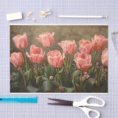 Pink Tulips Malerei botanische Dekoupage Seidenpapier (Handwerk)