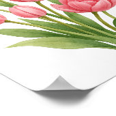 Pink Tulips Malerei florale Wand Art Deco Poster (Ecke)
