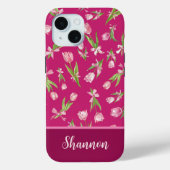 Pink Tulips mit Bows iPhone Case (Rückseite)