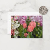Pink Tulips Mitteilungskarte (Vorderseite/Rückseite Beispiel)