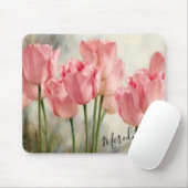 Pink Tulips Mouse Pad Mousepad (Mit Mouse)
