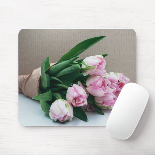 Pink Tulips Mousepad (Mit Mouse)