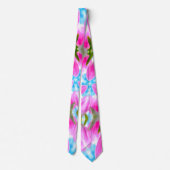 Pink Tulips Pattern Krawatte (Rückseite)