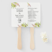 Pink Tulips Personalisiertes Programm Hochzeit Fächer (Vorne und Hinten)