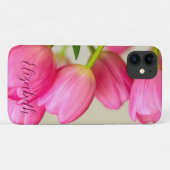Pink Tulips Personalize Case-Mate iPhone Hülle (Rückseite (Horizontal))