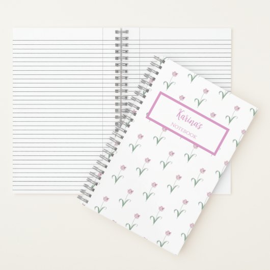 Pink Tulips Personalized Journal Notebook Notizblock (Innen)