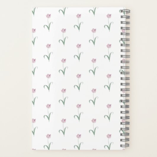 Pink Tulips Personalized Journal Notebook Notizblock (Rückseite)