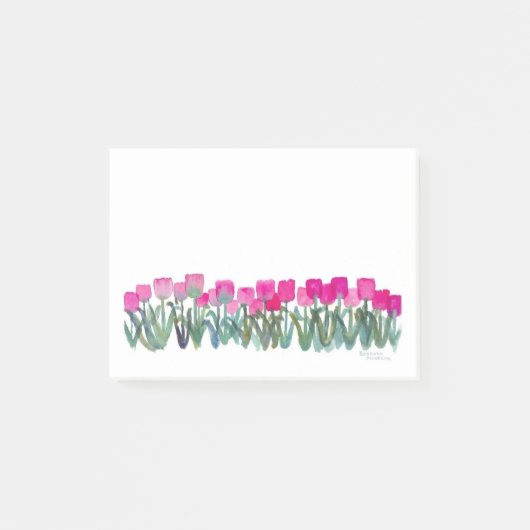 Pink Tulips Post-it Klebezettel (Vorderseite)