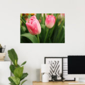 Pink tulips - Poster (Heimbüro)
