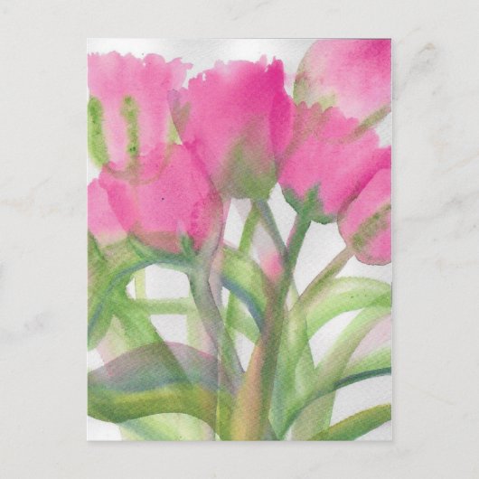 Pink Tulips Postkarte (Vorderseite)