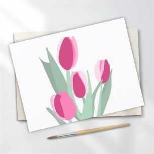 Pink Tulips Postkarte