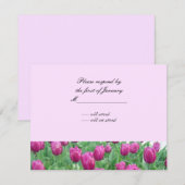 Pink Tulips Reply Card RSVP Karte (Vorne/Hinten)