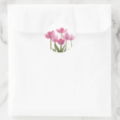 Pink Tulips Runder Aufkleber (Tasche)